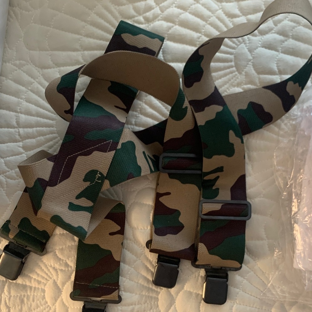 Camouflage Suspenders with Clips